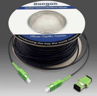 500ft (150 Meters) Fiber SC/APC  Outdoor Armored Fiber Optic Internet Cable