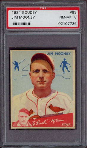 Jim Mooney #83 1934 Goudey card