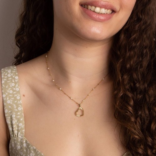 Trace Chain Station Pearl Necklace 9ct Yellow Gold 375 Hallmarked British Made - Picture 4 of 4