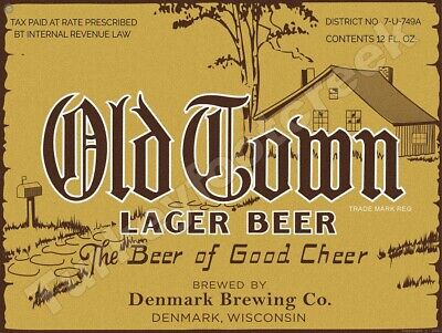 OLD TOWN LAGER BEER LABEL 9" x 12" METAL SIGN