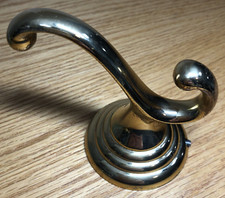 Embassy Double Robe Hook Solid Brass Wall Mounted Tarnished 3.5" Depth 4" Height