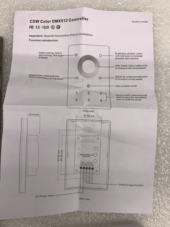 Acolyte LED Glass Touch DMX Wall Controller - Image 3 of 4