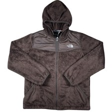 The North Face Oso Kid  s Girl  s Brown Sherpa Plush Fleece Hoodie Jacket Sz XL 18