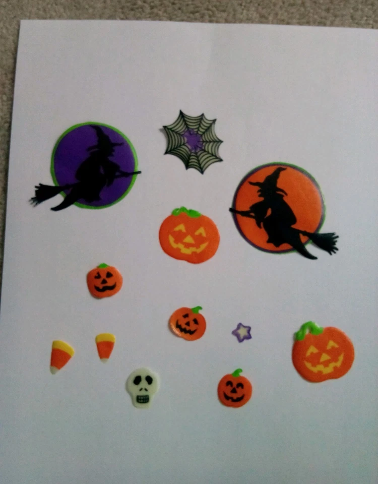 24 adesivos vintage Eureka Paper Magic Group Halloween e Ação de Graças Re-Stix  - Imagem 3 de 4