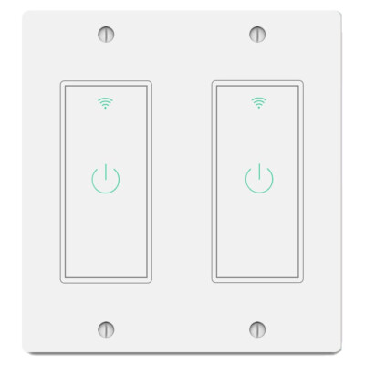 WiFi Smart Switch 2-Gang Wall Light Switch Remote for Alexa & Google IFTTT US