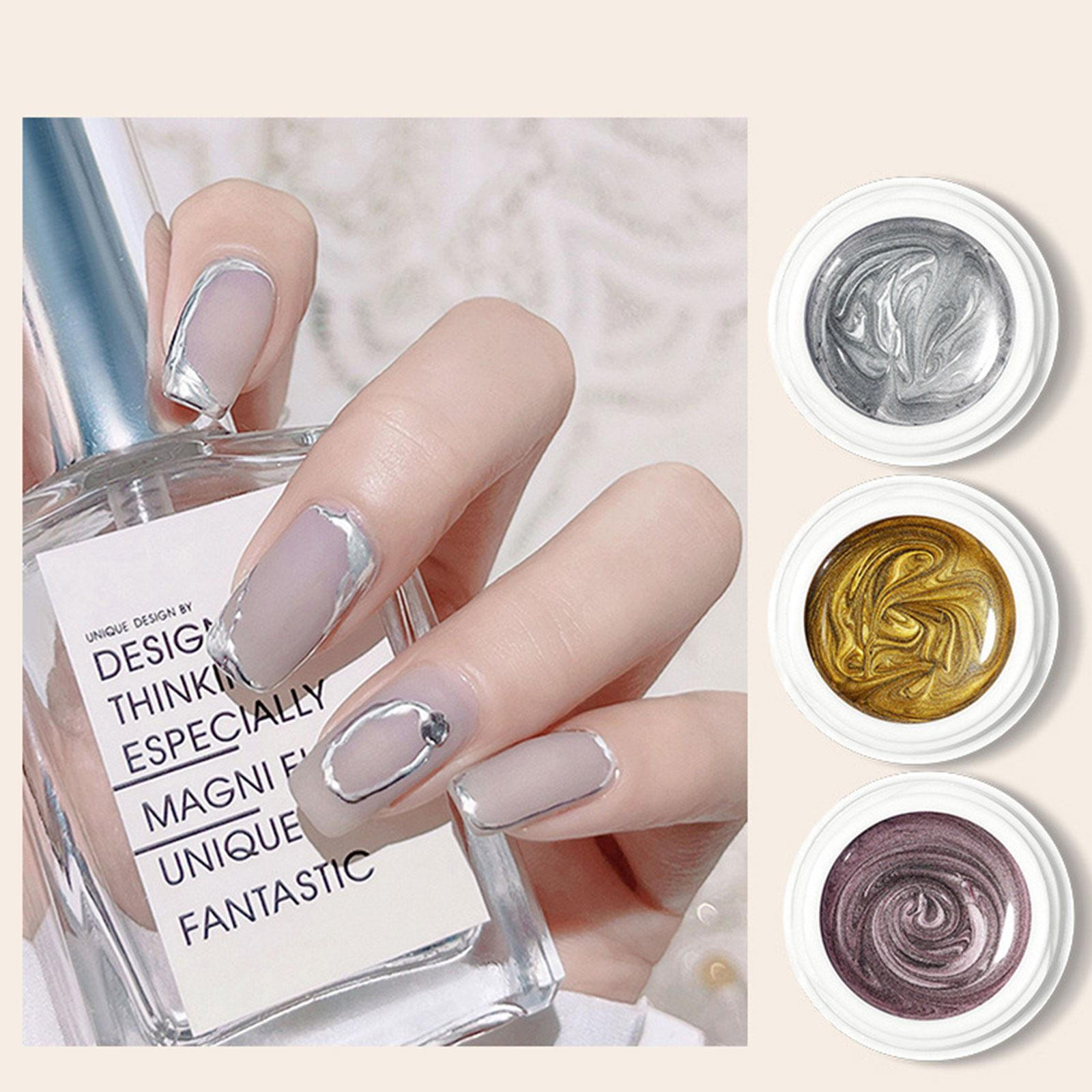 Metal Gel Nail Polish Painting Drawing Polish Emboss UV Gel Nails Art