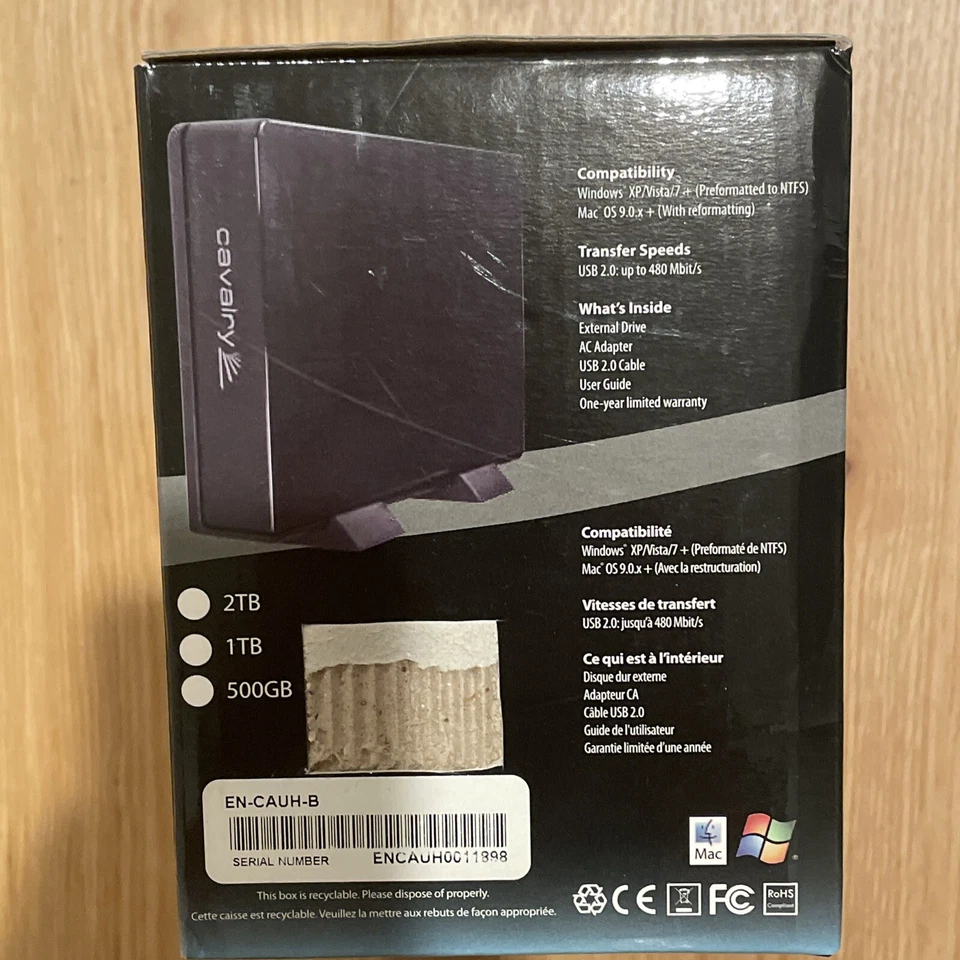 NEW Cavalry External Hard Drive Enclosure USB 2.0 Password Protect Security - Image 3 of 3