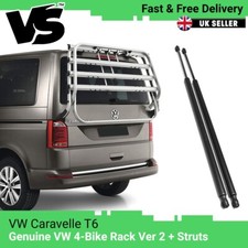 FITS VW T6 CARAVELLE GENUINE OE TAILGATE 4 BIKE BICYCLE HOLDER RACK V2 + STRUTS