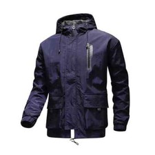 HULKAY Men's Waterproof Windproof Hooded Raincoat Autumn Thin Full Zip Athletic