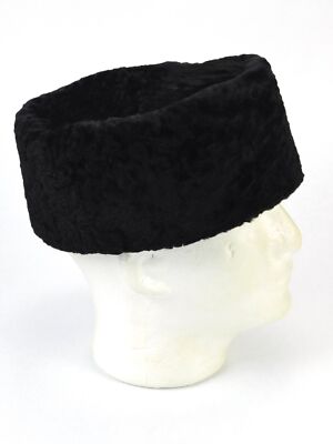 Black European Kubanka Real Fur Astrakhan Karakul Winter Cossack