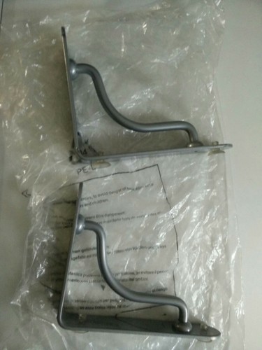 Coppia Staffe acciaio inox Verniciate Argento 14cm - Foto 3 di 6