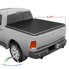 For 2009-2023 Dodge Ram Crew 5'7" Bed Tonneau Cover JDMSPEED Soft Roll Up