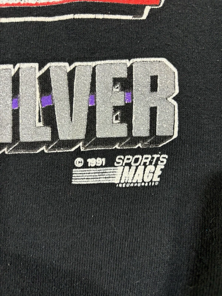 Sudadera De Colección 1991 Dale Earnhardt Winston Cup NASCAR XL 90s Negra Plata 3 Foto 3 de 4