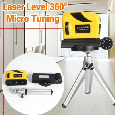 3D Laser Level Self Leveling Point Line Cross Horizontal Vertical With Tripod.