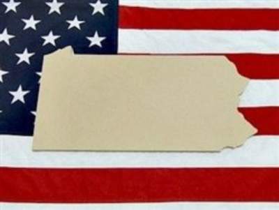 Wood Pennsylvania Shape, State Cutout, MDF Wood Cutout, Wooden Paintable Craft