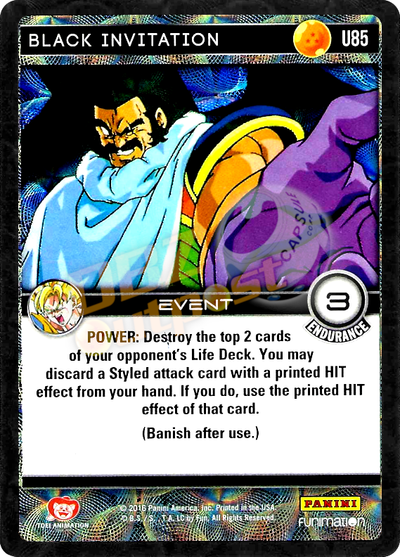 DBZ Dragon Ball Z TCG Panini Vengeance U85 Black Invitation Foil