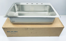 ELKAY LR31224 LUSTERONE CLASSIC STAINLESS STEEL 4-HOLE 1-BOWL SINK 31x22x7-5/8"