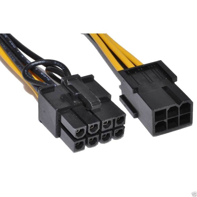 Pcie Stromstecker 6 8 Polig Für Grafikkarten 10cm PCI Express PCIe 6 Pin zu 8-polig Grafikkarte Strom Adapter Kabel