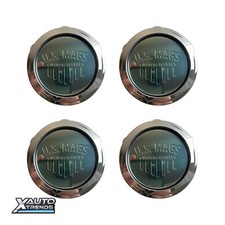 4 X Us Mags Flat Threaded Wheel Center Cap Nut Polished Shield Logo 38060-15h-02