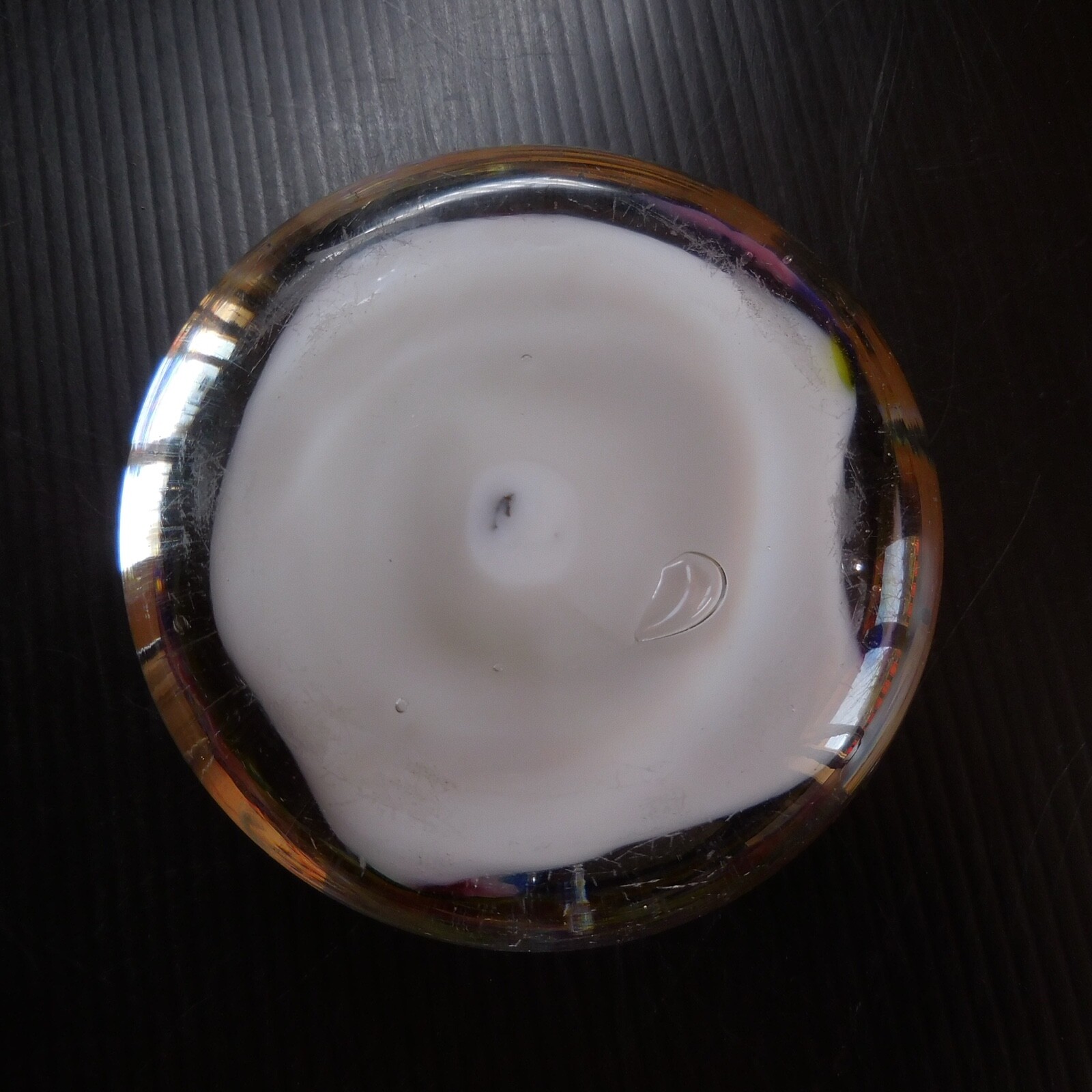 Vintage Multicolored Glass Paperweight Art Deco Design Table Desk 1950 N7557