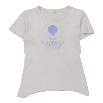 1980s Slippery Nipple Club Graphic T-Shirt - Large White Cotton