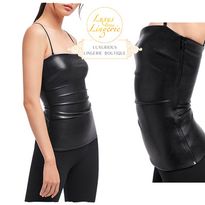 EDIE CORSAGE by Wolford 36 S schwarz black Top aus Lederimitat Estella Design