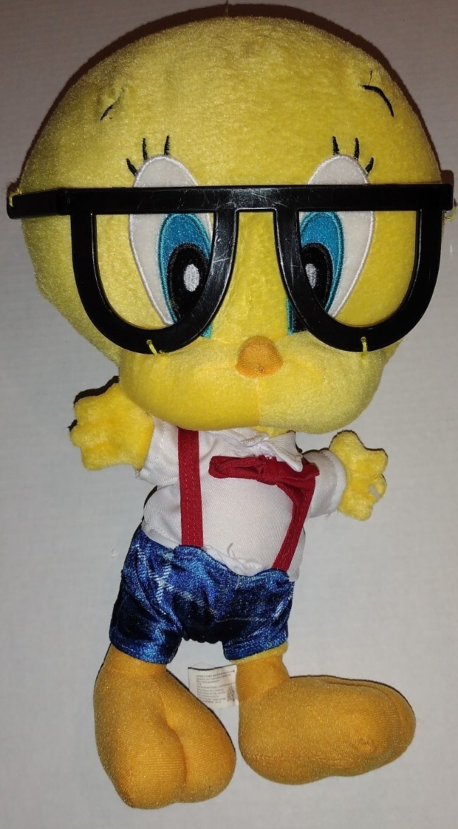 tweety Tweety Bird Stuffed Plush Animal Collectible Glasses 15in Six