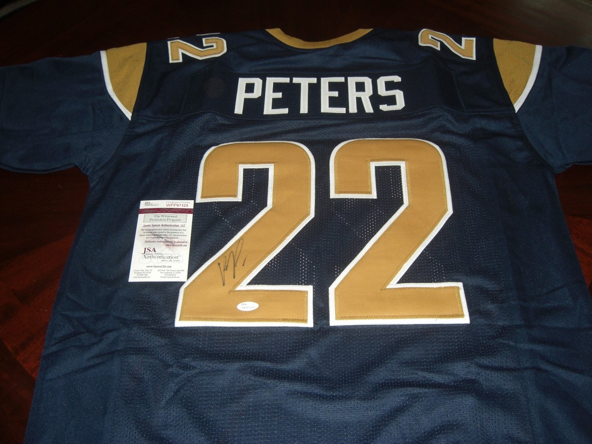 MARCUS PETERS LOSANGELES RAMS BLUE JSA/COA SIGNED JERSEY