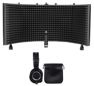 Audio Technica ATH-M50X Pro Studio Monitor Headphones W/ Case + Isolation Shield