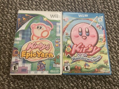Kirby Games For Nintendo Wii & WiiU- Epic Yarn And Rainbow Curse Used Complete 