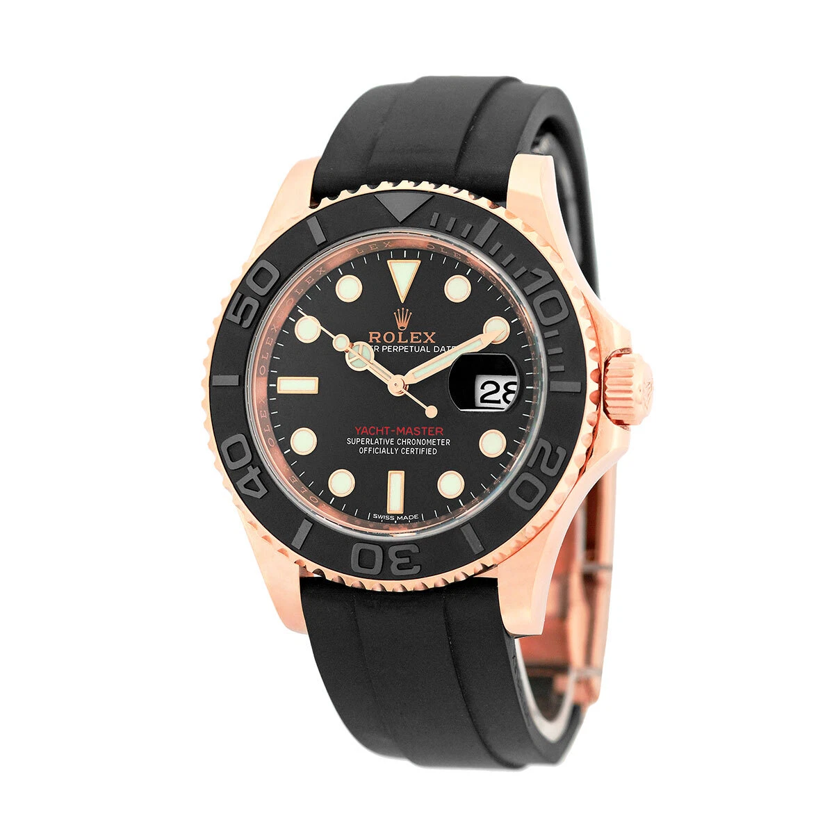 ROLEX 18K Rose Pink Gold Yacht Master 40mm Ceramic 116655 Warranty