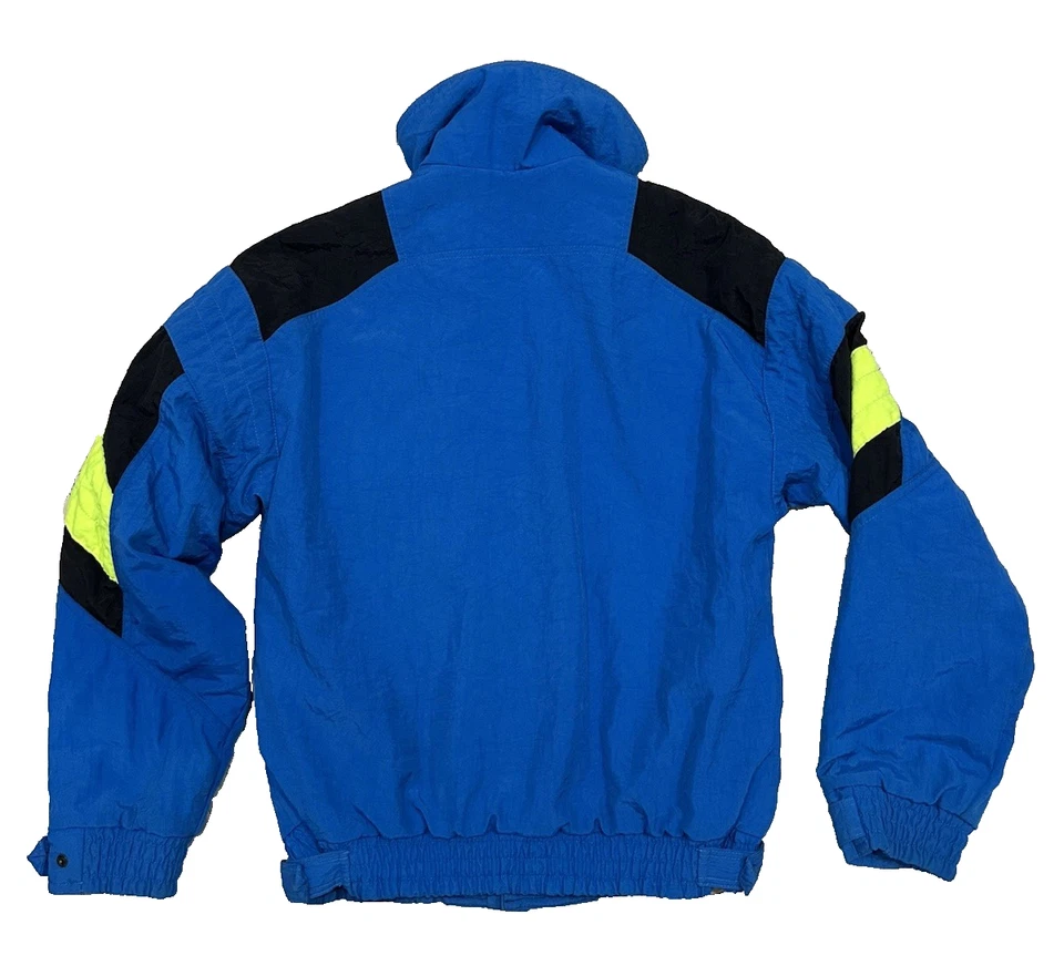 Chaqueta de esquí de colección Roffe para hombre hecha en EE. UU. años 80 neón talla pequeña color azul aislante Foto 4 de 4
