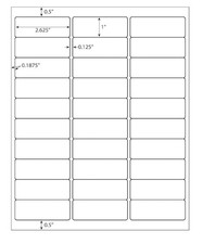 Address Labels 1" x 2-5/8" 15000Labels Sticker Paper for Laser/Ink Jet Printer