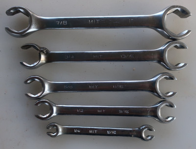 MIT 5pc. Flare Nut Wrench Set Triple Chrome Plated SAE