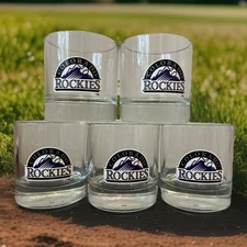 5 Colorado Rockies Jack Daniels Old No 7 Brand Whiskey Glass Rocks Tumblers