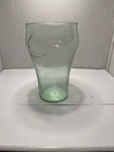 VTG Huge Coca-Cola Glass 32oz Green Tinted Pebbled Embossed Coke Tumbler 7"