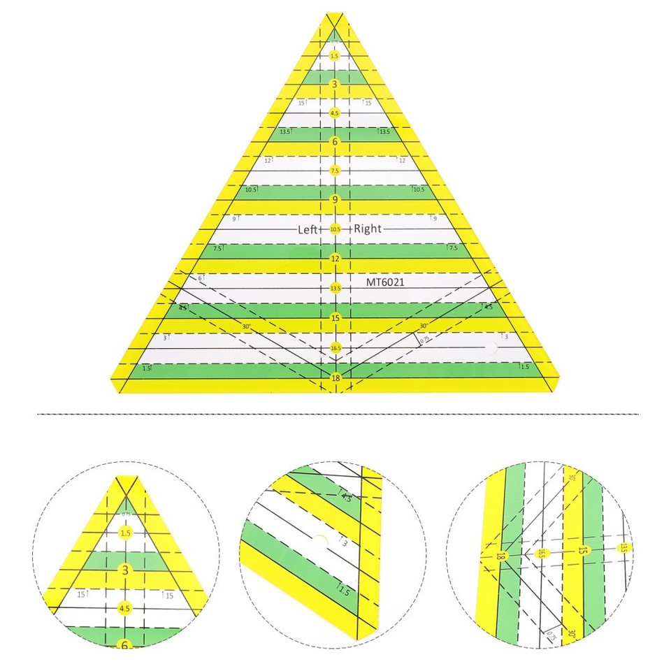 How To Measure With Ruler Quilting Ruler Set Triangle for Multifunctional Sewing Measuring Tools ...
