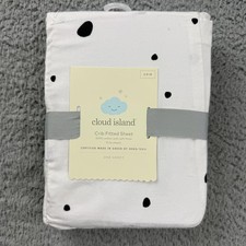 Cloud Island Crib Fitted Sheet Scatter Dot 28x52 White Girls Bedding Cotton