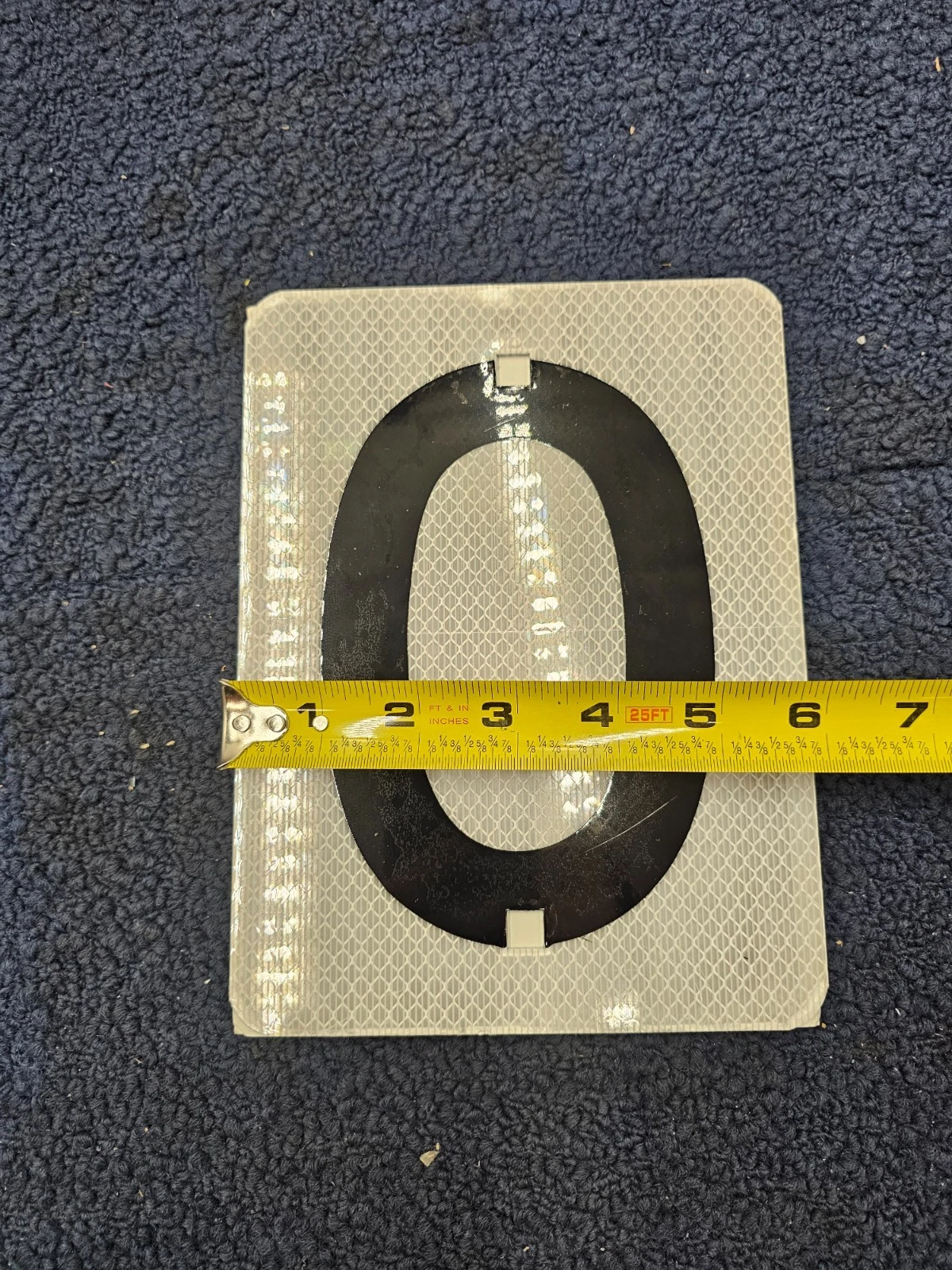 (QTY 2) Aluminum Reflective Parking Lot Number 0 Sign 8" x 6" Curbside image 4