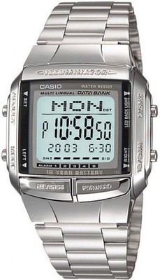 Casio DB360-1A Men's Illuminator Digital Databank Stainless Steel Silver Watch