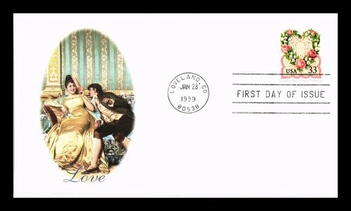 DR JIM STAMPS US COVER VICTORIAN LOVE 33C FIRST DAY ISSUE FLEETWOOD