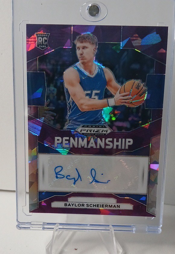 24-25 Panini Priz Draft Picks Penmanship Baylor Scheierman Purple IcePrizm /99au