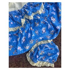 Vintage Looney Tunes Baby Nursery Bedding Set Blue Ruffle
