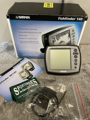 Garmin Fishfinder 140 Sonar Display Head Unit Box Manual Untested FREE SHIPPING