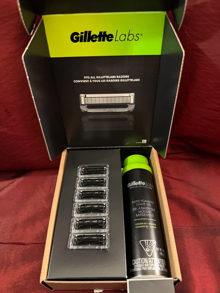 *Read* Gillette Labs Razor Blade Refill 6 Cartridges and 7oz Rapid Foaming Gel