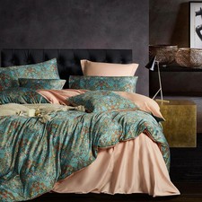 Vintage Style Duvet Cover Set,5 PCS Boho Comforter Cover Set,Paisley Floral