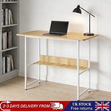 2-Layer Computer Desk Study Table Writing Shelves Home Office Workstation Laptop