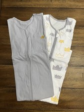 2 TILLYOU Cotton Sleepsack Sleep Bag with zip L 18-24 months - grey and yellow