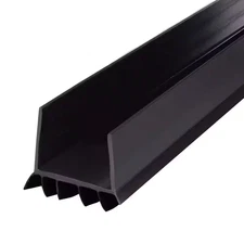 CINCH 1.75 In. X 36 In. Exterior Black Vinyl Door Bottom Seals U-Shape Slide-On