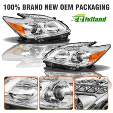 For 2012 2013 2014 2015 Toyota Prius Headlights Headlamps Halogen Pair LH+RH